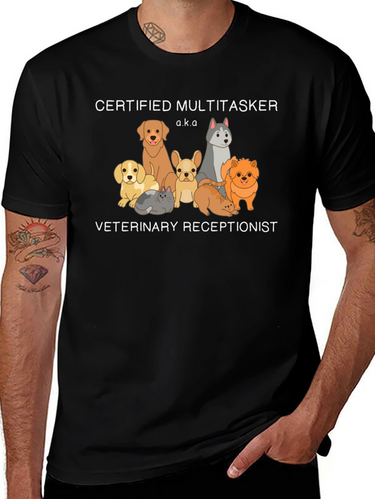 Certified Multitasker Veterinary Receptionist T-Shirt