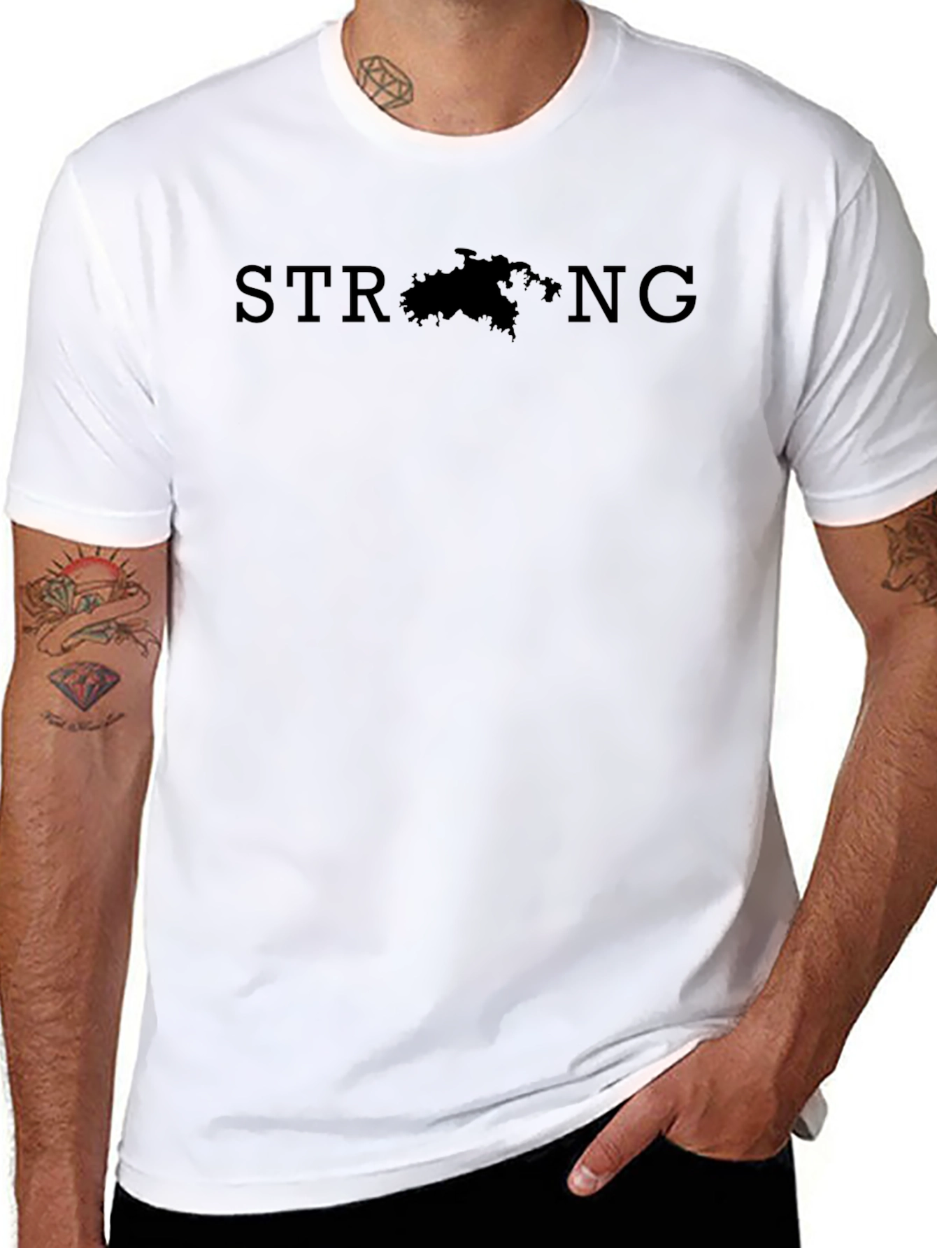 Strong Graphic Tee - Island Silhouette Design