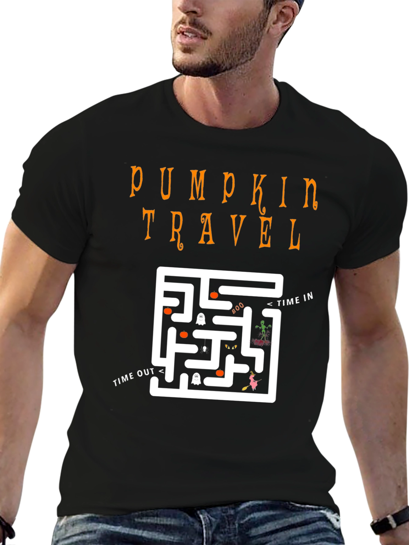 Pumpkin Travel Maze Halloween T-Shirt