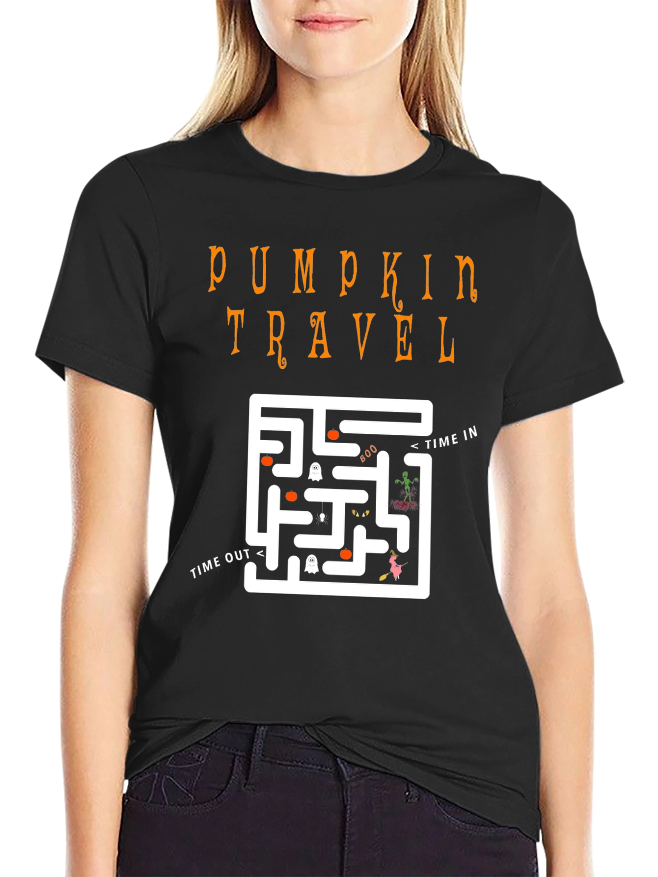 Pumpkin Travel Maze Halloween T-Shirt