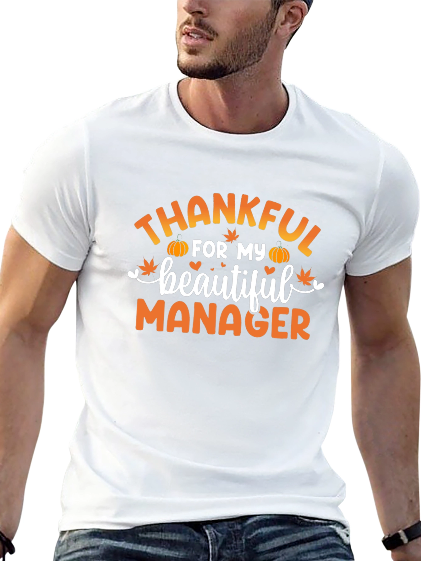Thankful For My Beautiful Manager Black T-Shirt