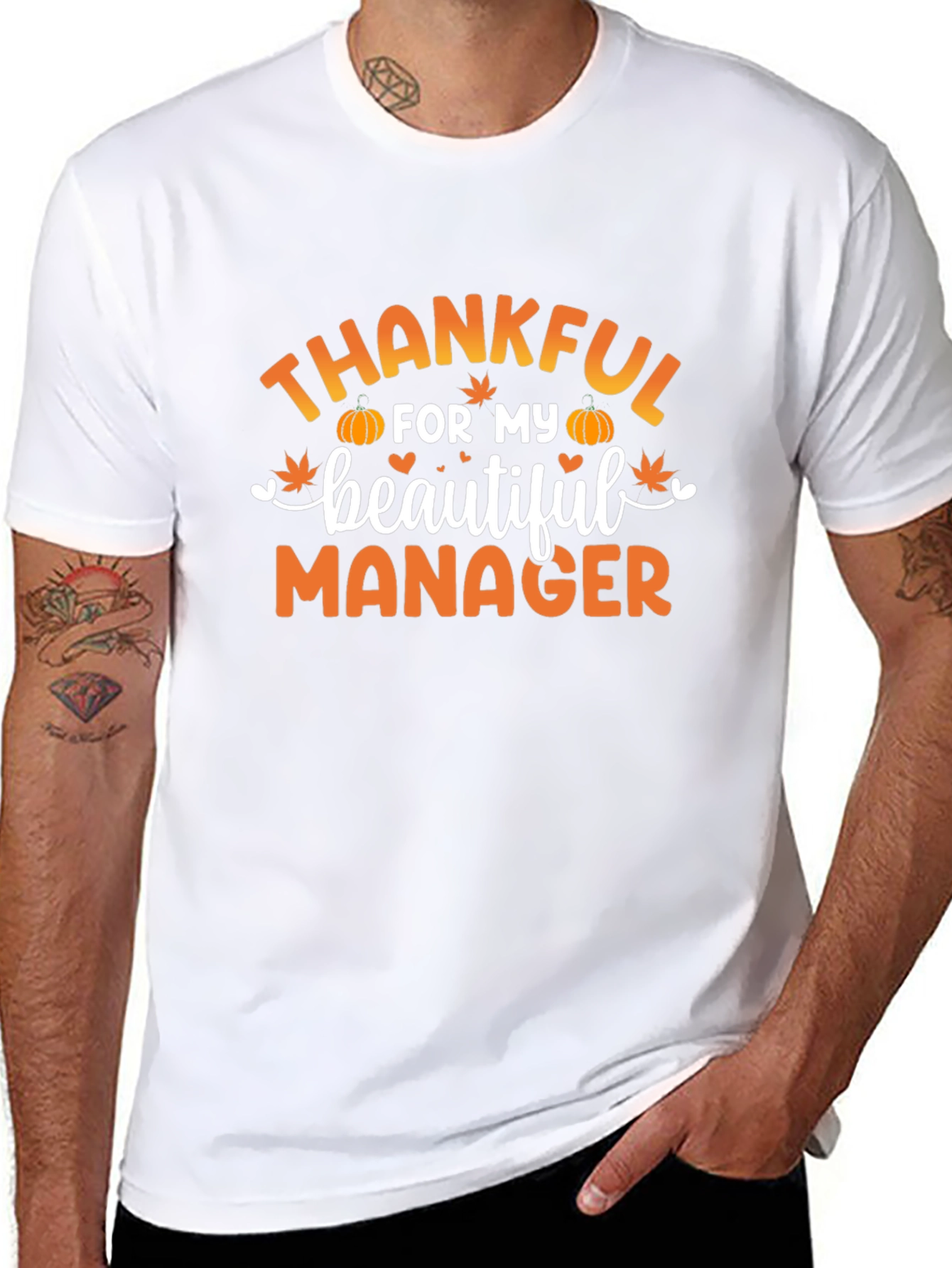 Thankful For My Beautiful Manager Black T-Shirt