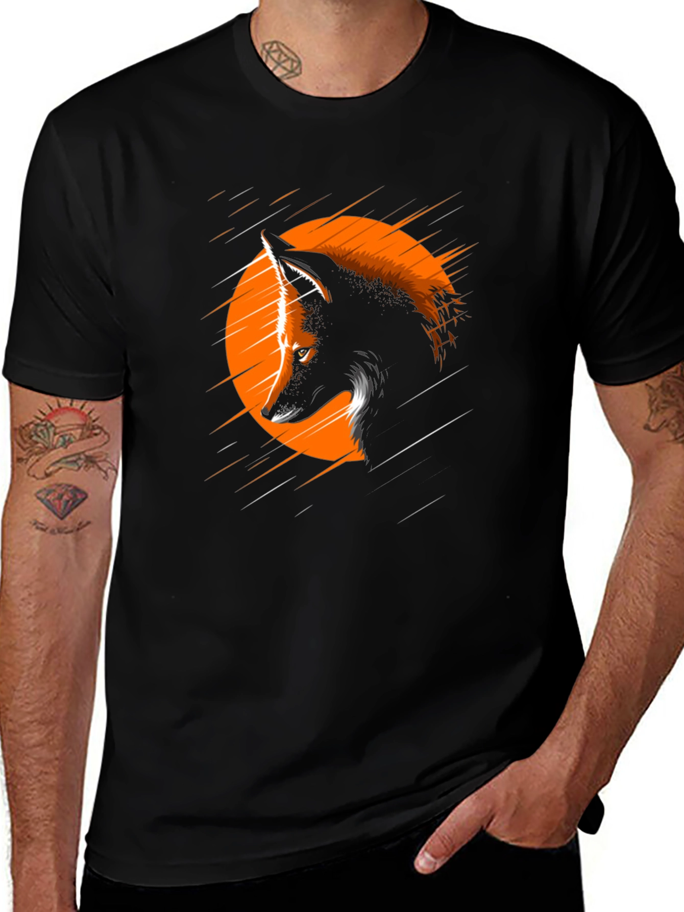 Wolf Graphic Tee - Black Short Sleeve T-Shirt