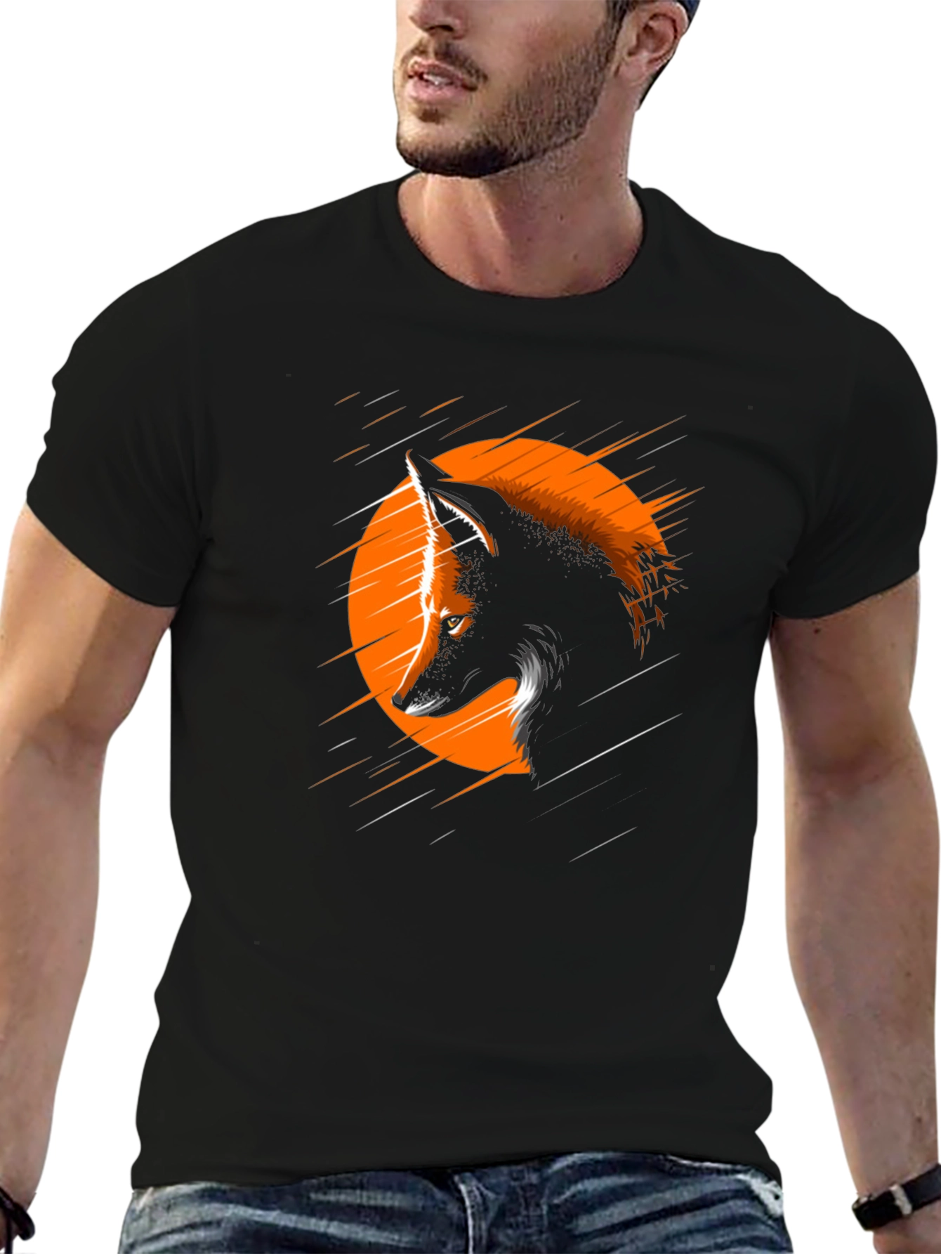 Wolf Graphic Tee - Black Short Sleeve T-Shirt