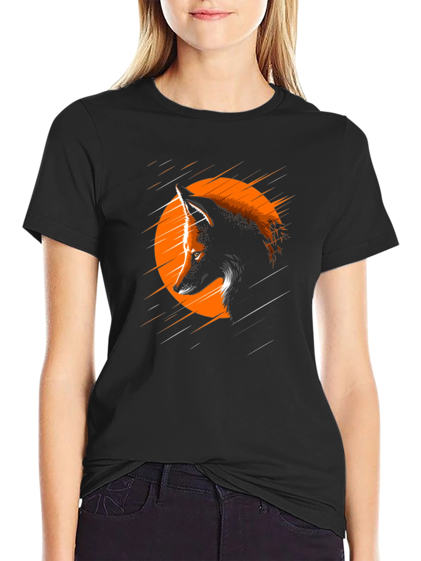 Wolf Graphic Tee - Black Short Sleeve T-Shirt