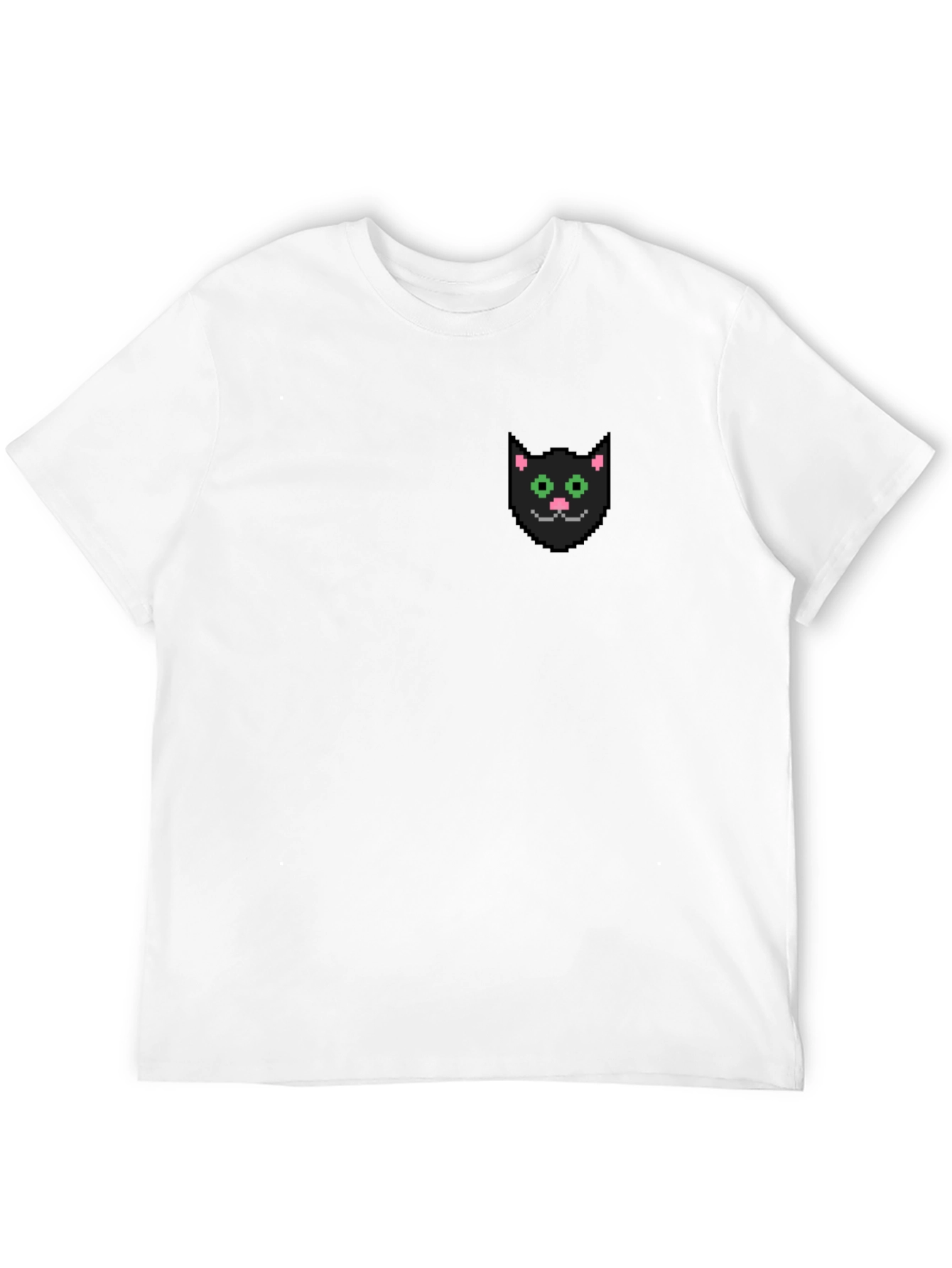 Pixel Cat Pocket Tee - Black Graphic T-Shirt