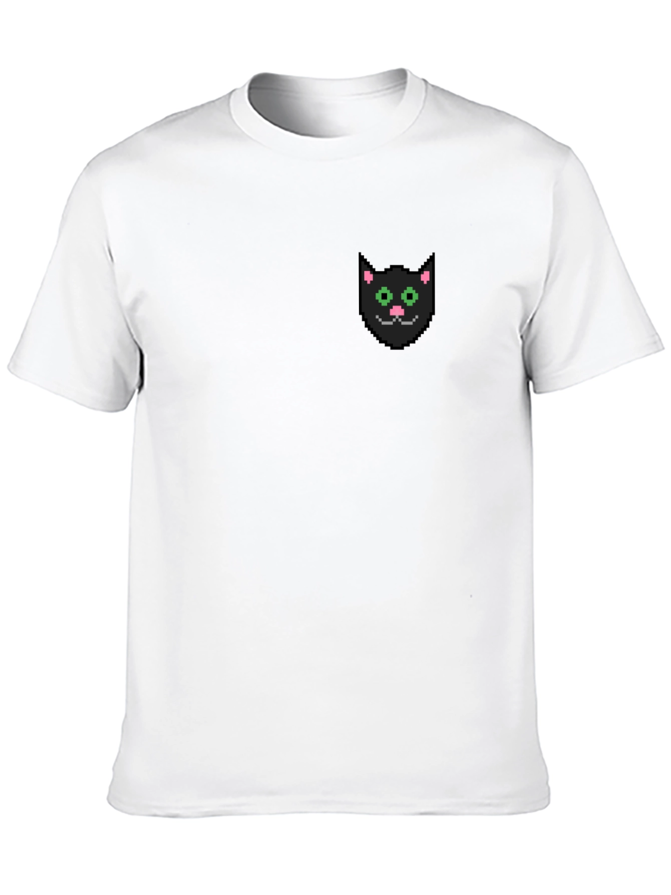 Pixel Cat Pocket Tee - Black Graphic T-Shirt