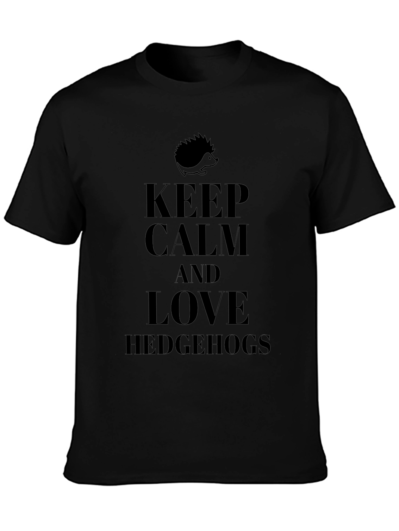 Keep Calm & Love Hedgehogs Black T-Shirt