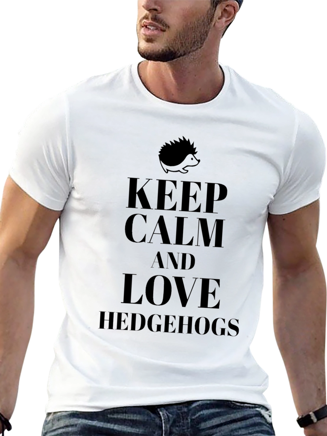 Keep Calm & Love Hedgehogs Black T-Shirt