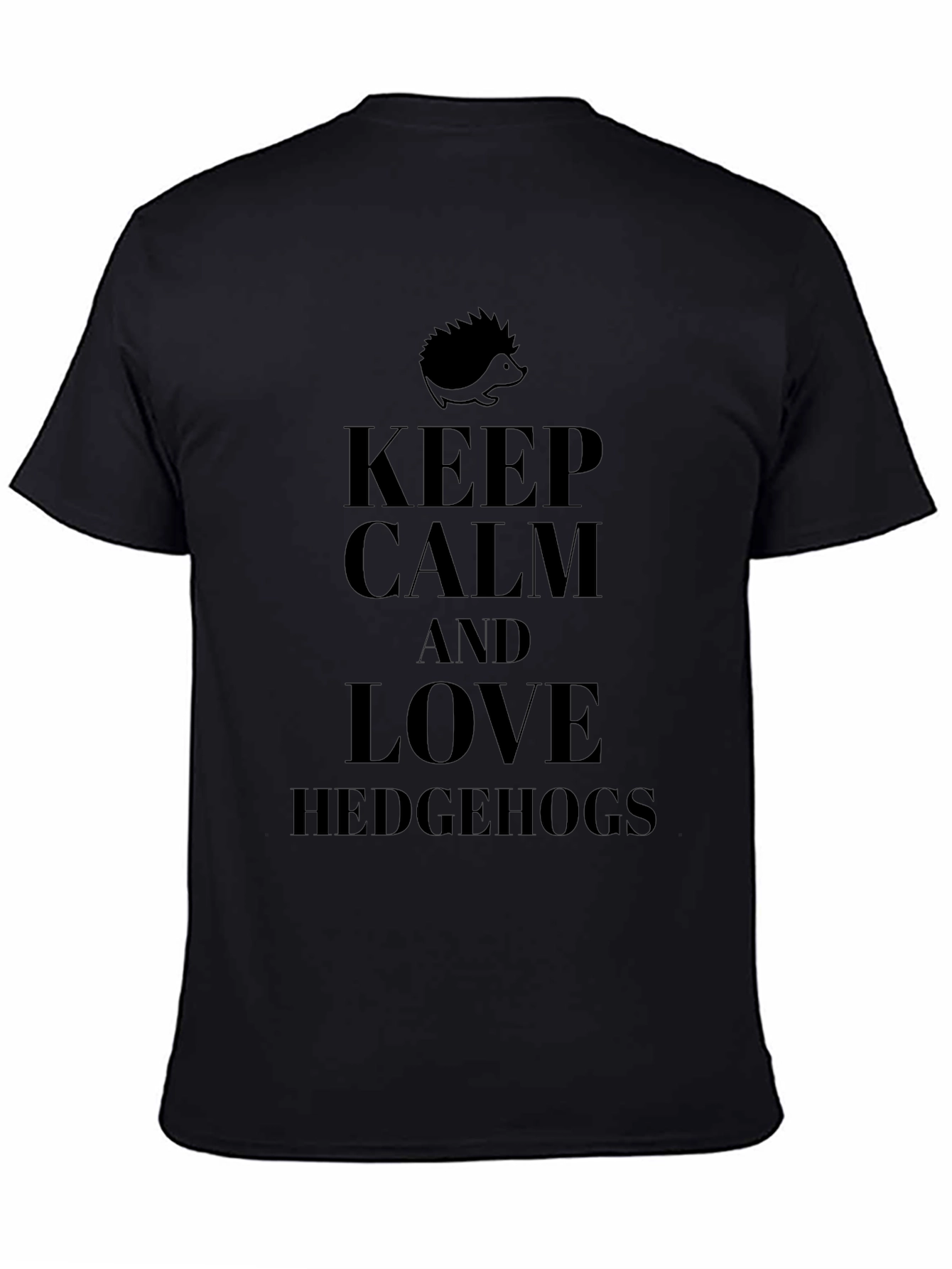 Keep Calm & Love Hedgehogs Black T-Shirt