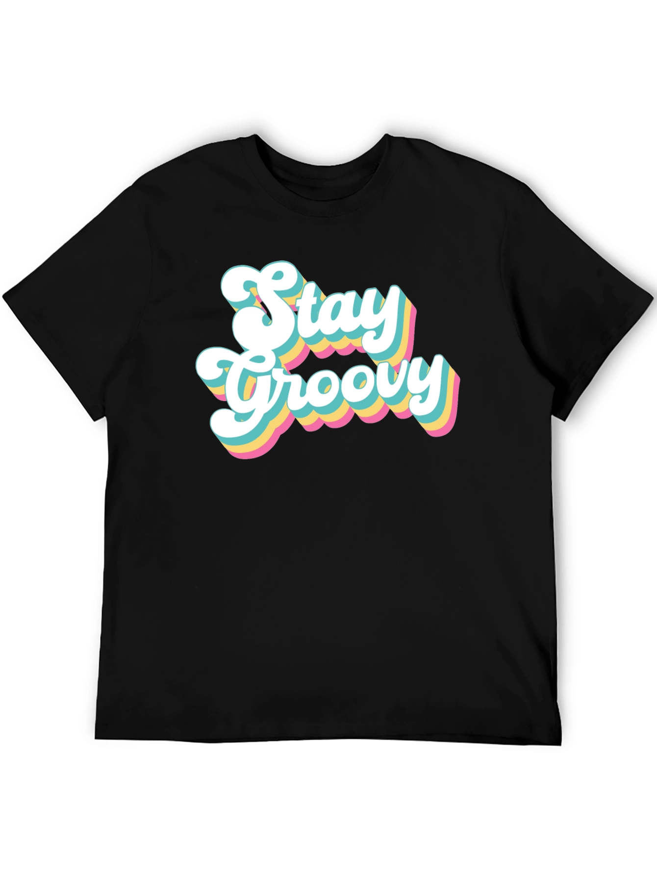 Stay Groovy Retro T-Shirt - Black
