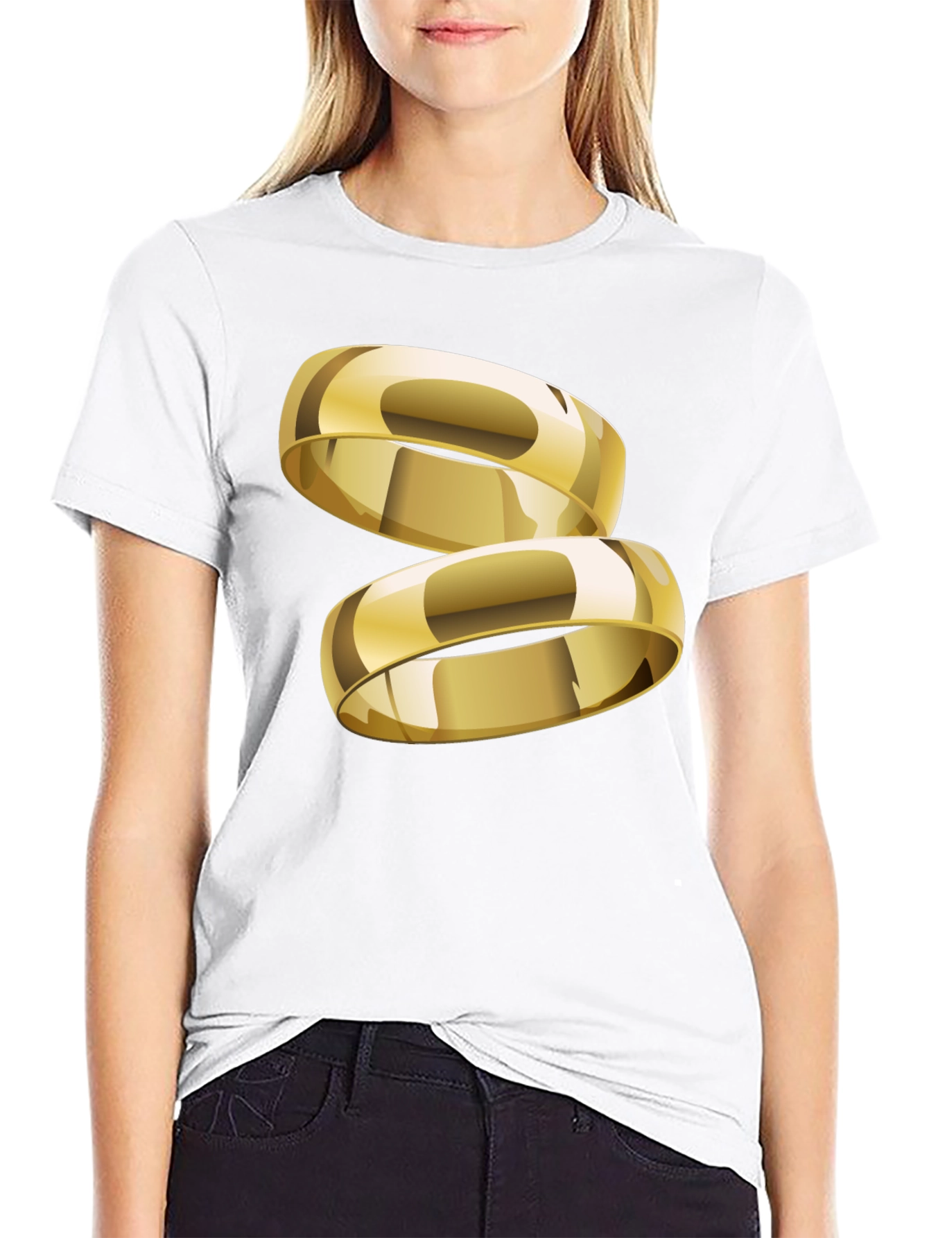 Gold Ring Graphic T-Shirt - Stylish & Modern