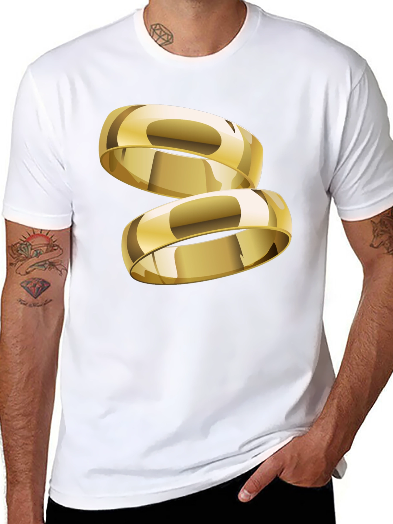 Gold Ring Graphic T-Shirt - Stylish & Modern