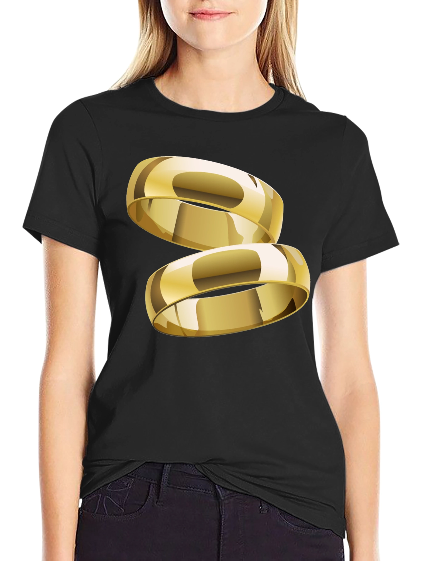 Gold Ring Graphic T-Shirt - Stylish & Modern