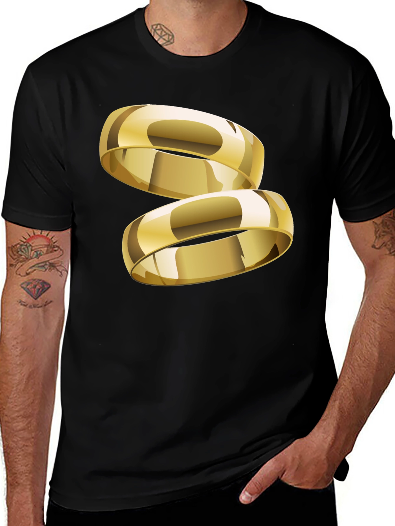 Gold Ring Graphic T-Shirt - Stylish & Modern