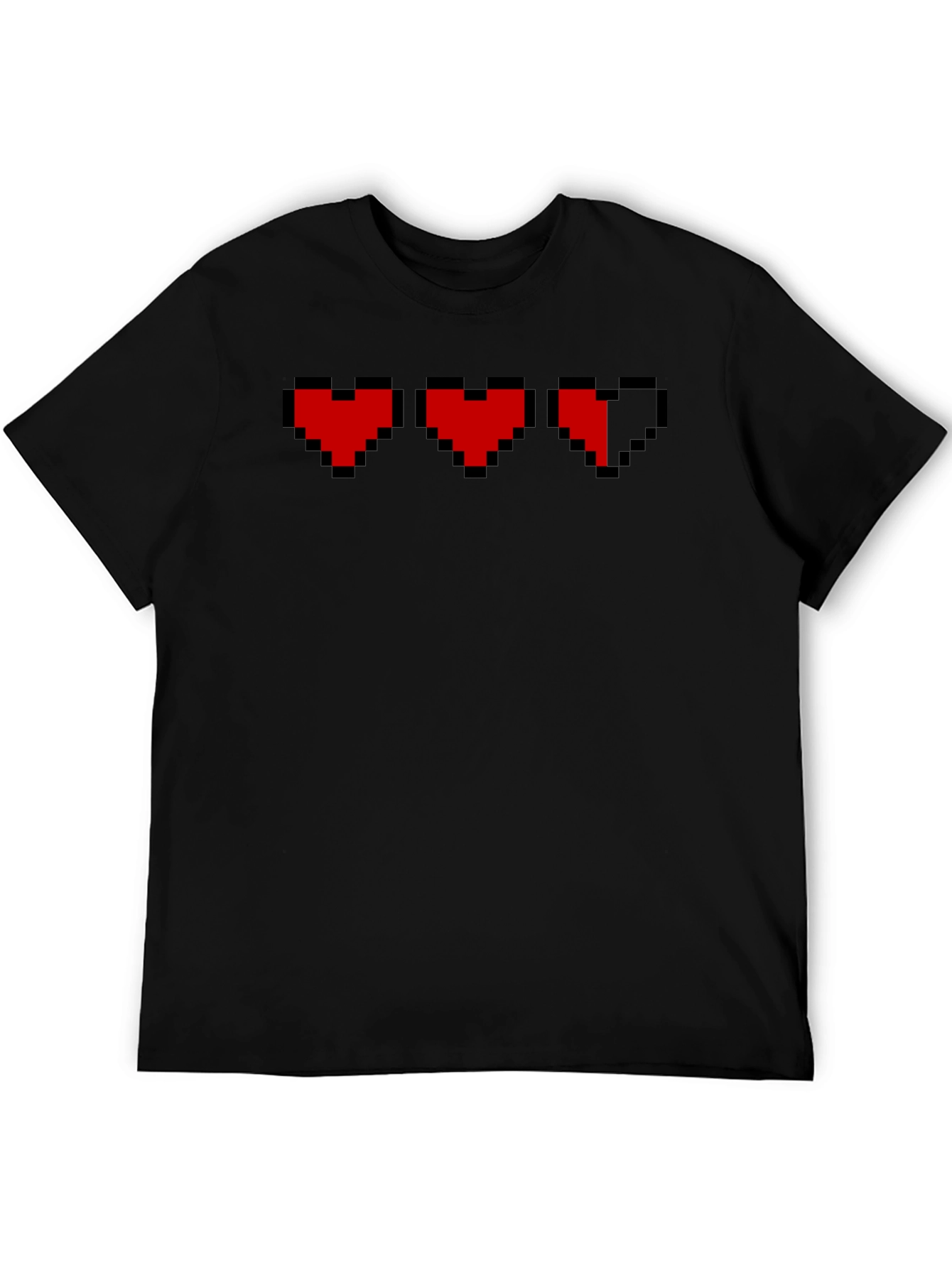 Pixelated Heart Graphic T-Shirt - Gamer Style