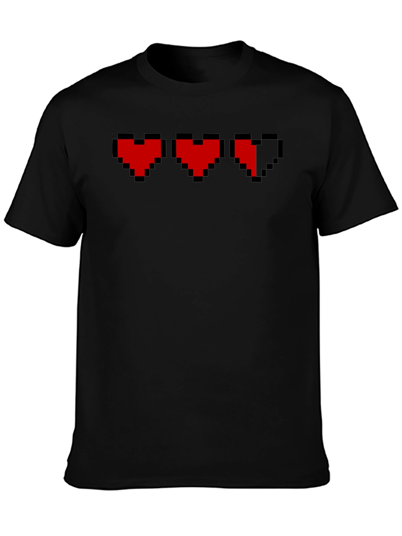 Pixelated Heart Graphic T-Shirt - Gamer Style