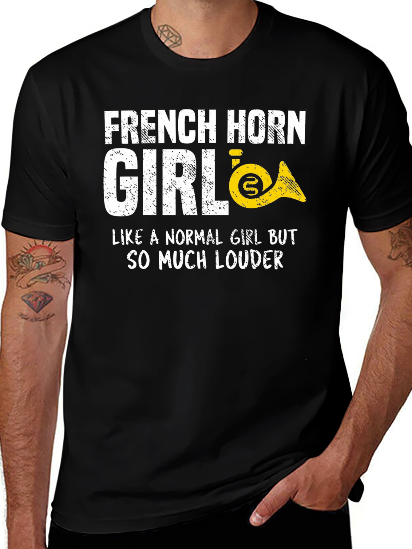 French Horn Girl T-Shirt - Loud & Proud!
