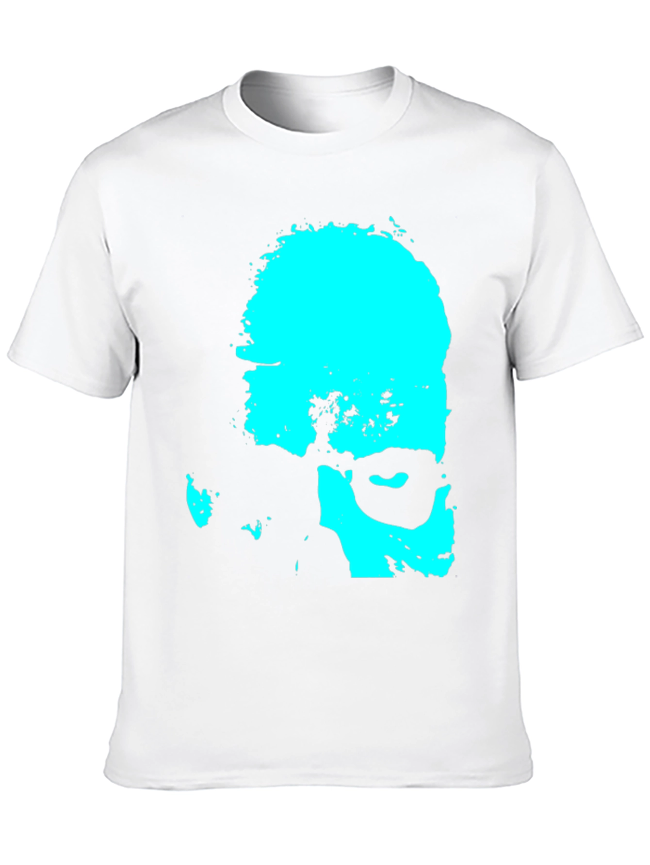Cyan Grunge Face Graphic Tee