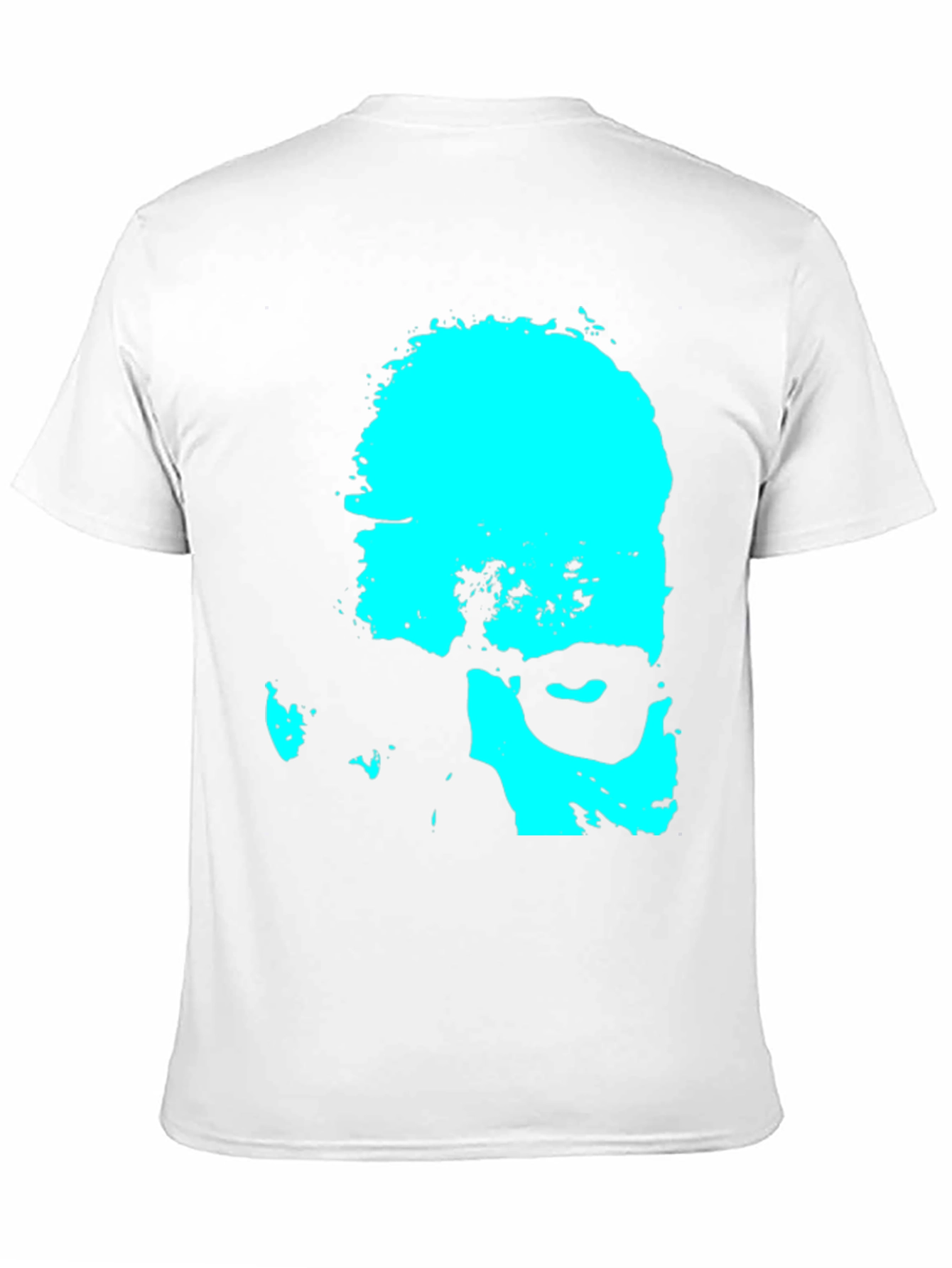 Cyan Grunge Face Graphic Tee
