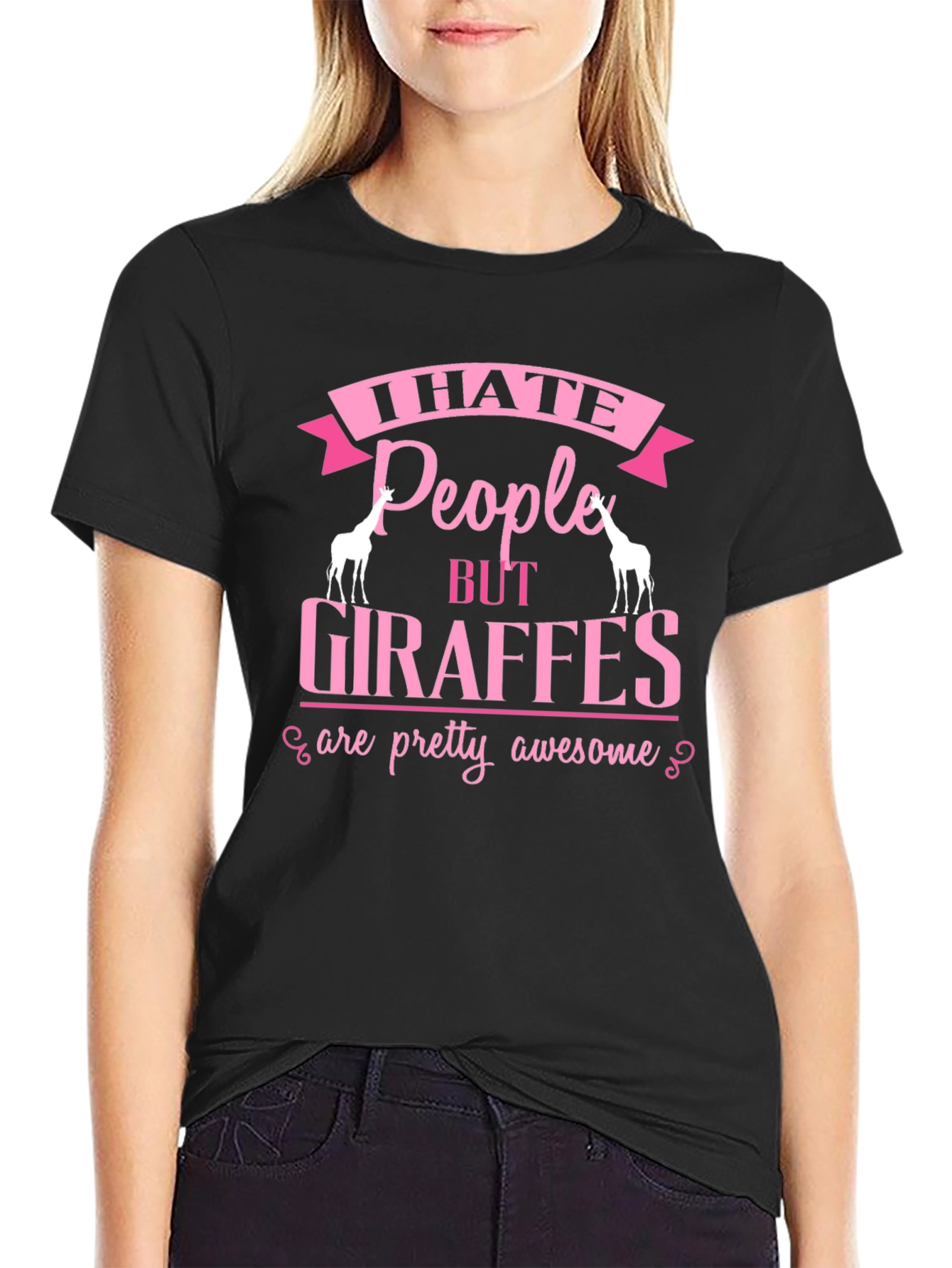 I Hate People But Giraffes Are Awesome T-Shirt