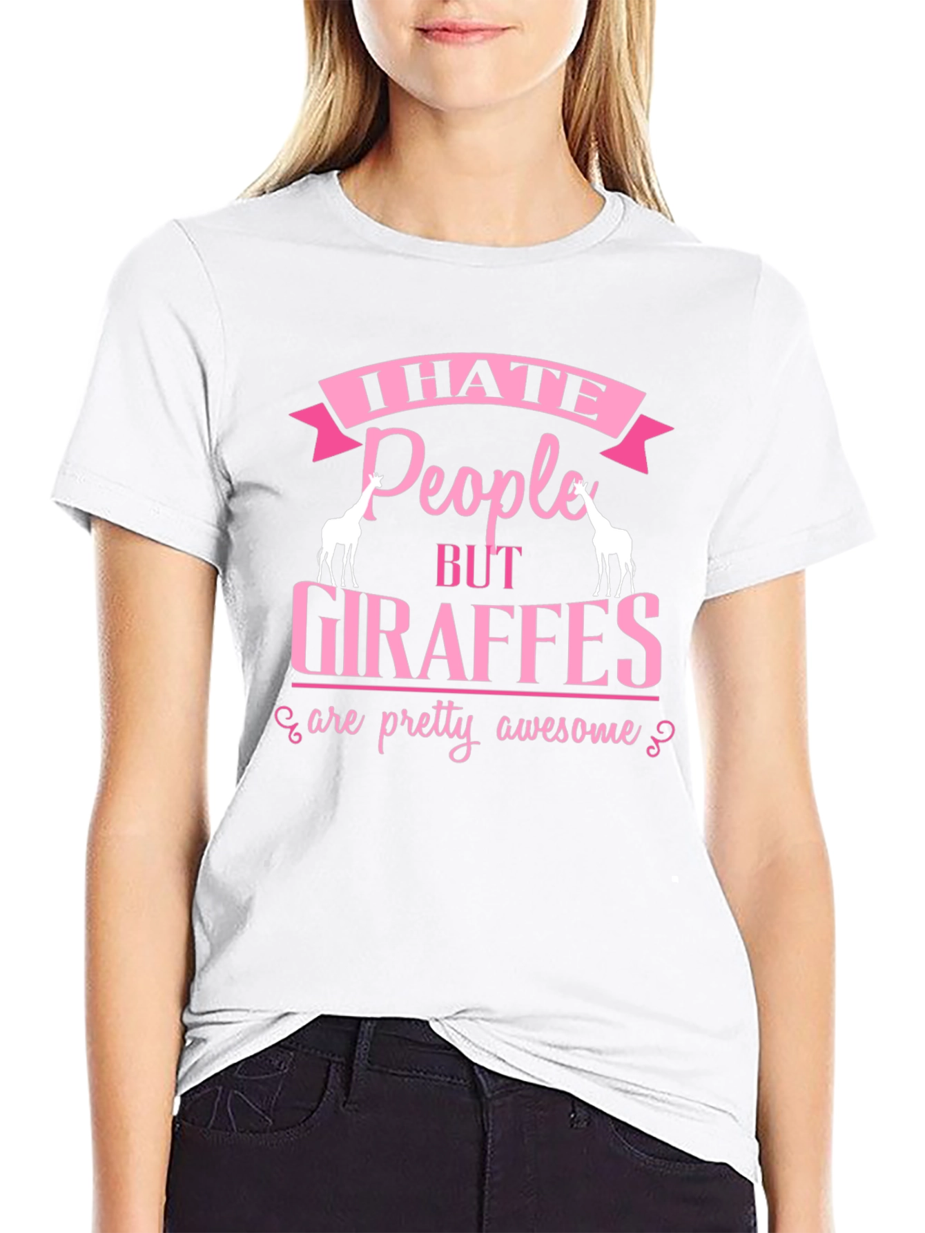 I Hate People But Giraffes Are Awesome T-Shirt