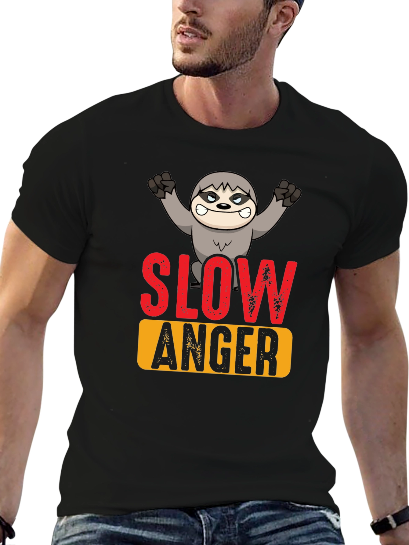 Slow Anger Sloth Graphic Tee - Funny Animal T-Shirt