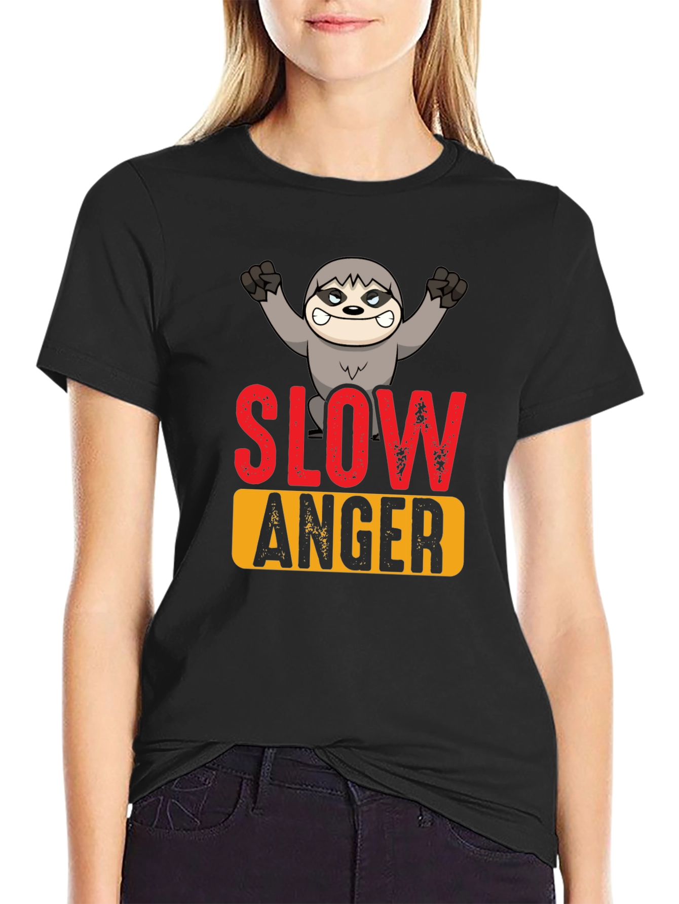 Slow Anger Sloth Graphic Tee - Funny Animal T-Shirt