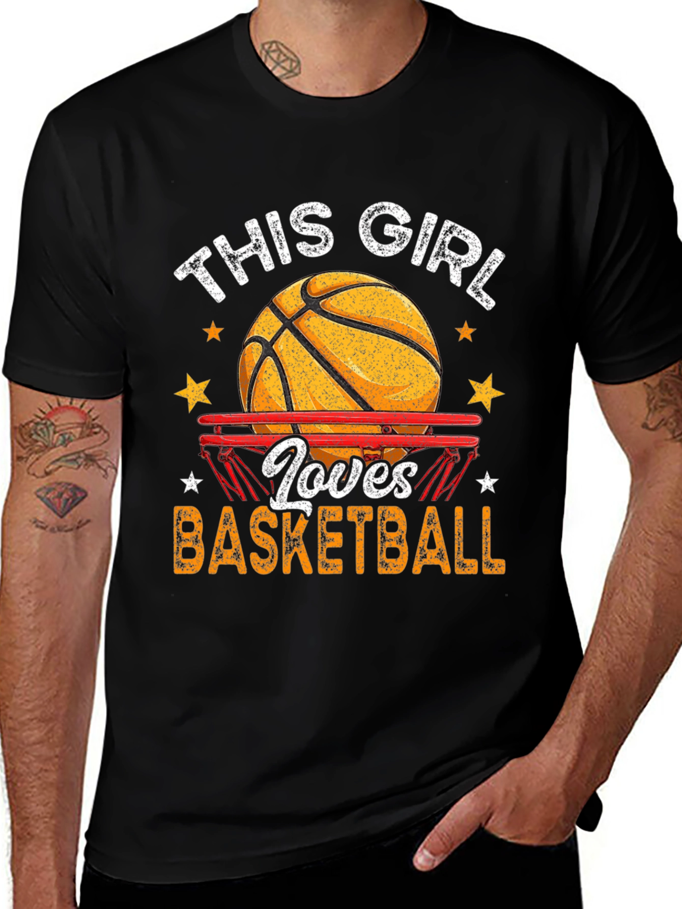 This Girl Loves Basketball Graphic T-Shirt