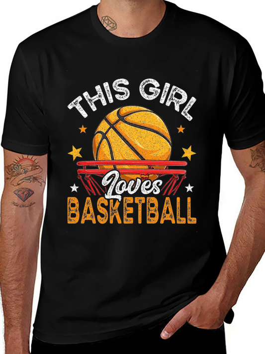 This Girl Loves Basketball Graphic T-Shirt