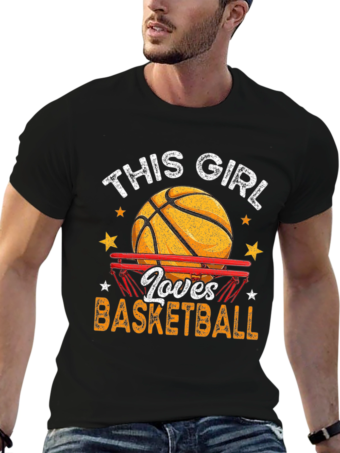 This Girl Loves Basketball Graphic T-Shirt