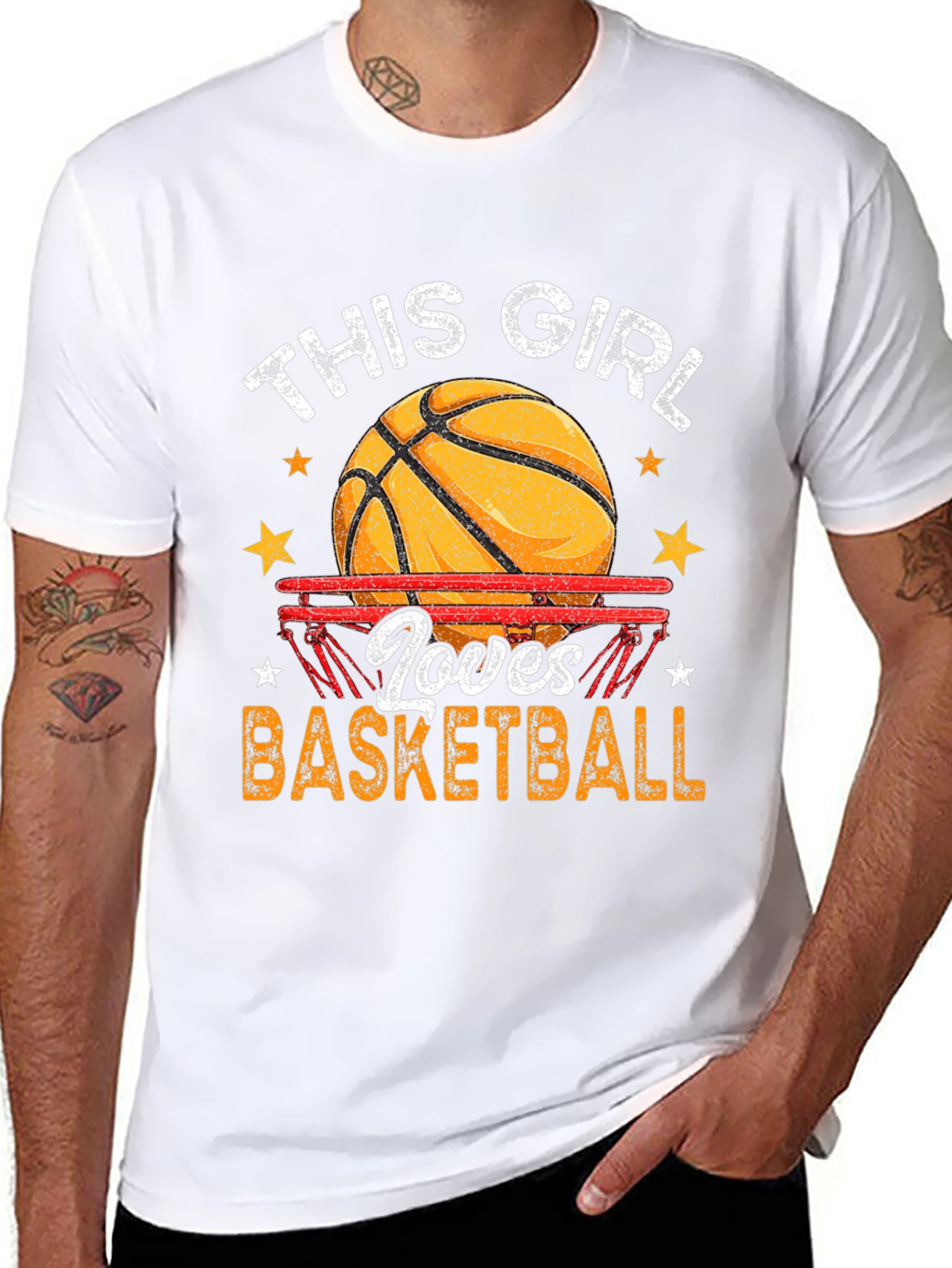 This Girl Loves Basketball Graphic T-Shirt