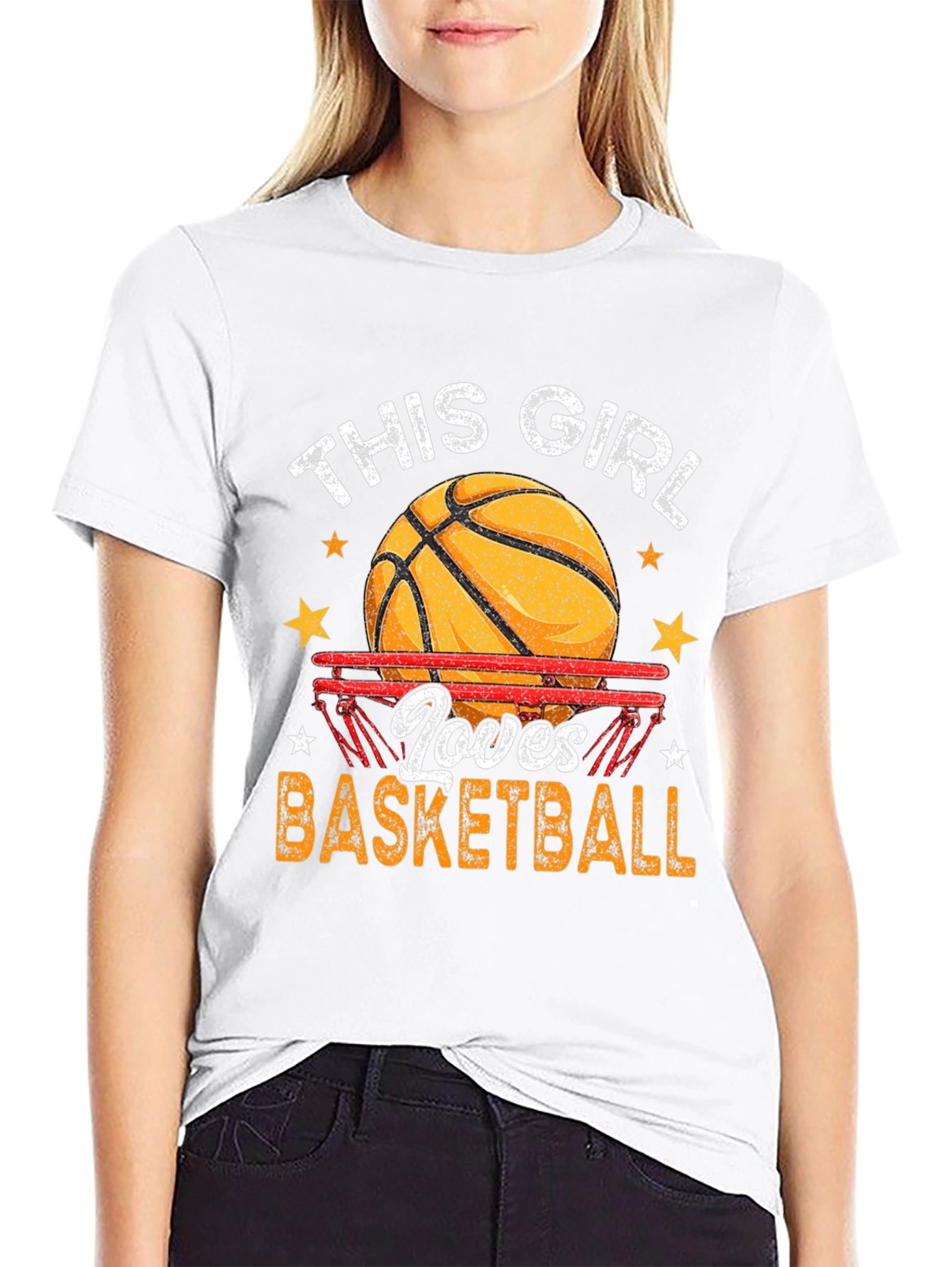 This Girl Loves Basketball Graphic T-Shirt