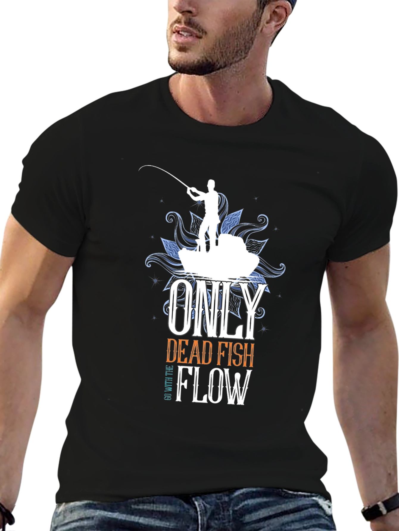 Dead Fish Flow T-Shirt - Black Cotton Tee