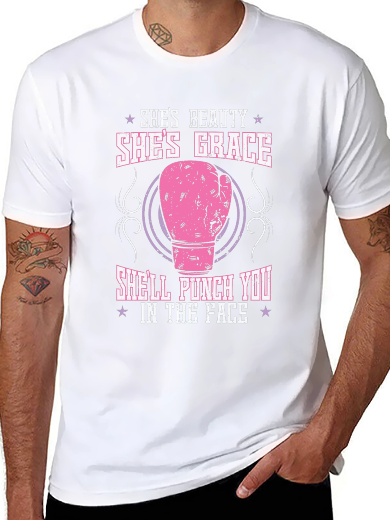 Shes Beauty Shes Grace T-Shirt: Funny Boxing Glove Tee