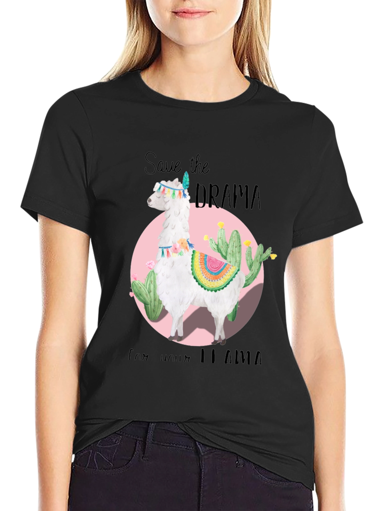 Save the Drama for Your Llama Black T-Shirt