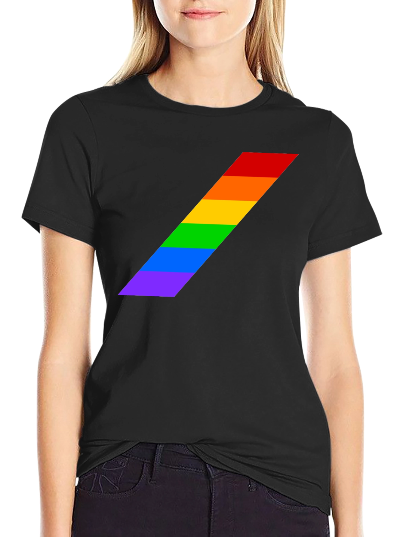 Pride Stripe Tee - Black LGBTQ+ Shirt