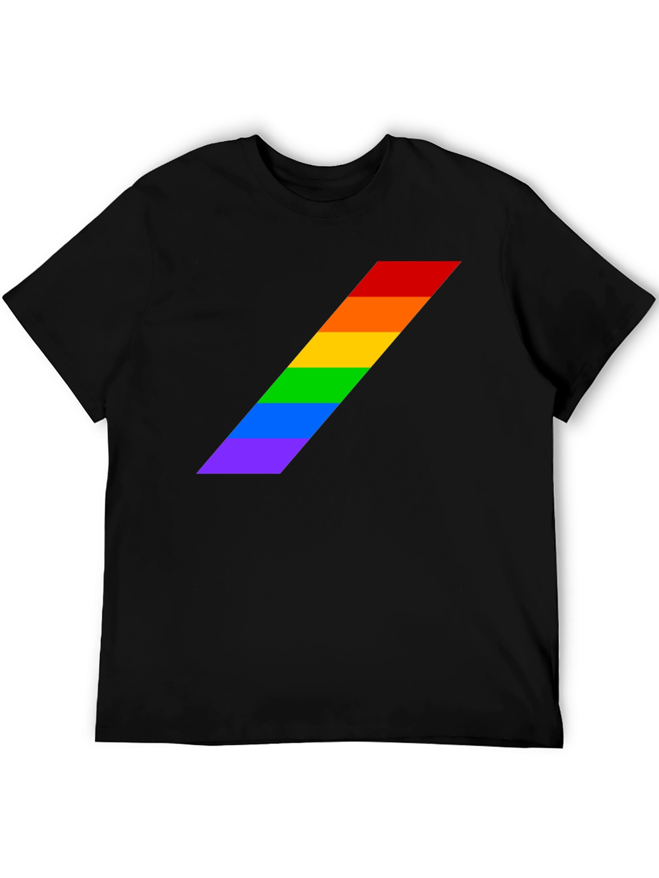 Pride Stripe Tee - Black LGBTQ+ Shirt