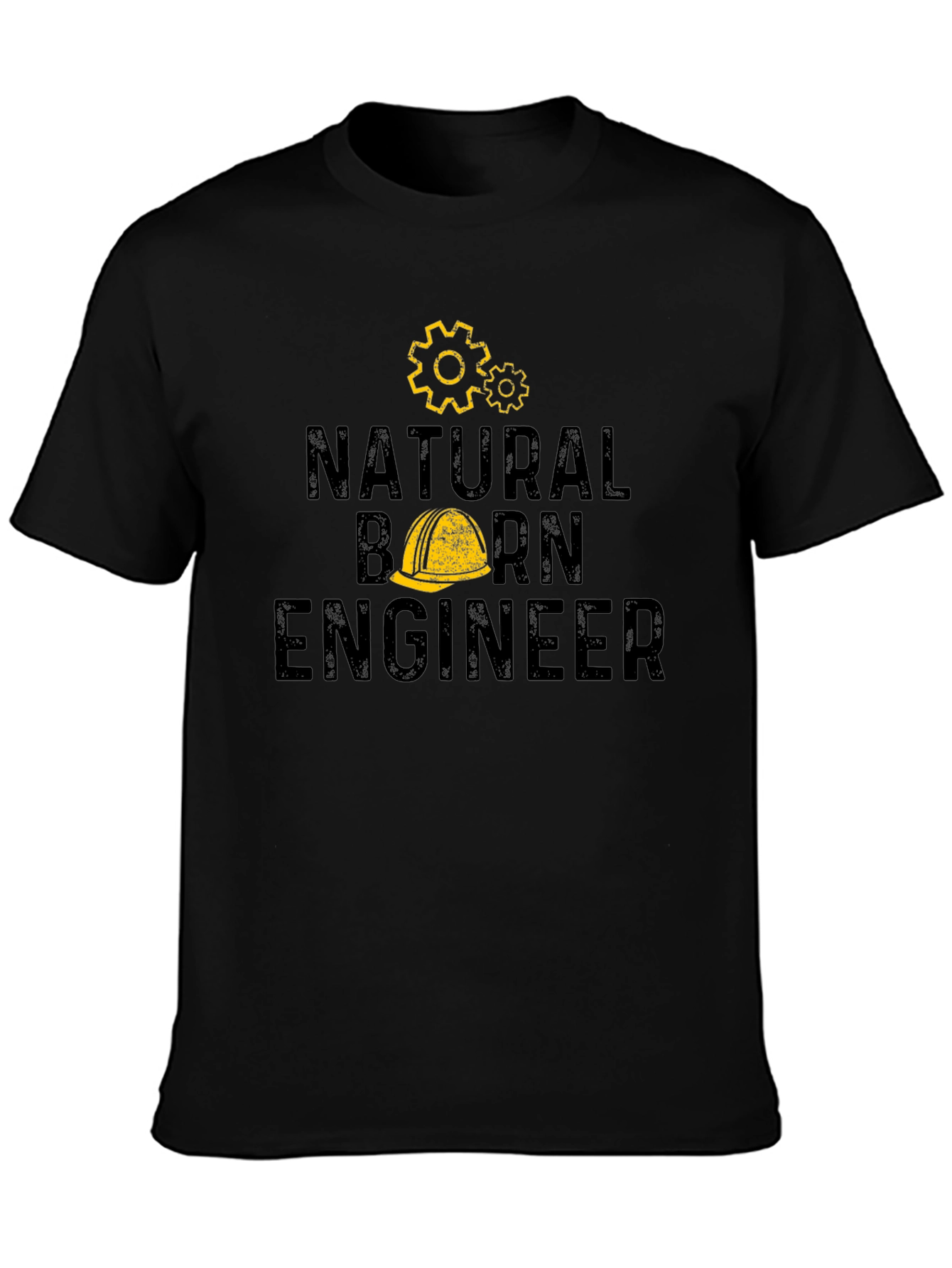 Natural Born Engineer Black Graphic T-Shirt