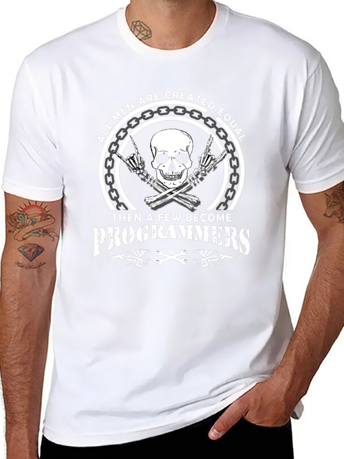Programmer Skull Graphic Tee - Mens T-Shirt