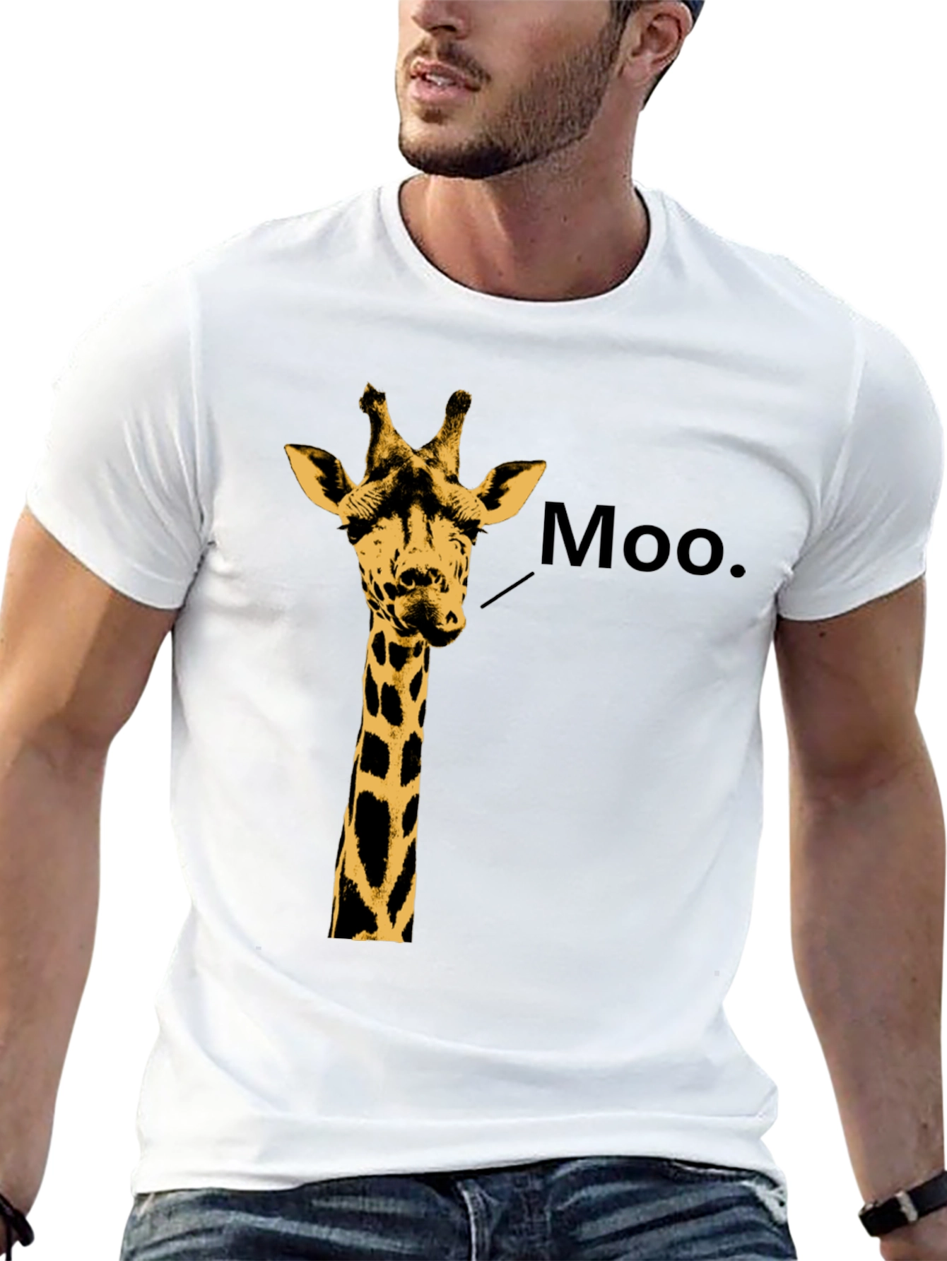 Giraffe Moo T-Shirt - Funny Animal Graphic Tee