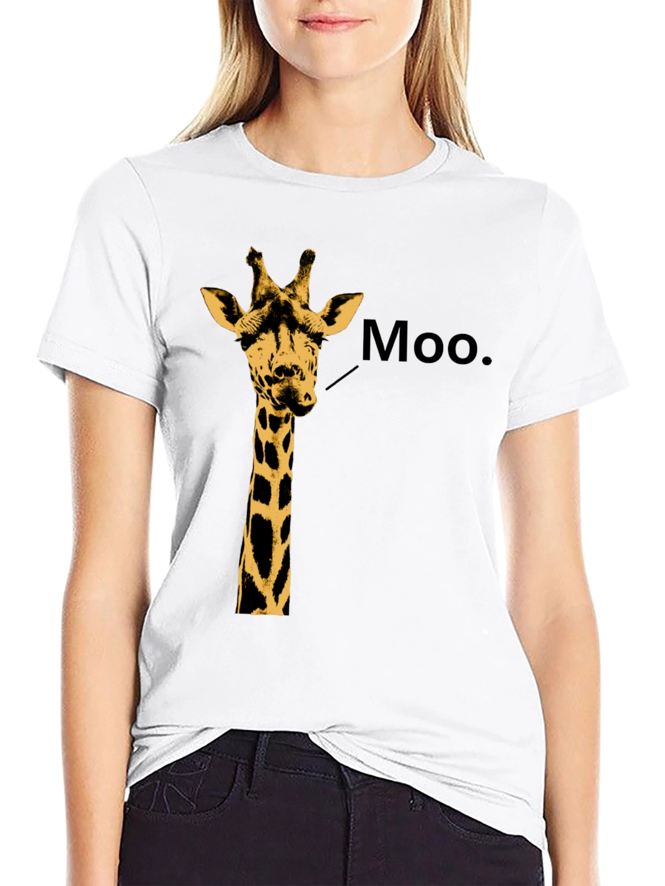 Giraffe Moo T-Shirt - Funny Animal Graphic Tee