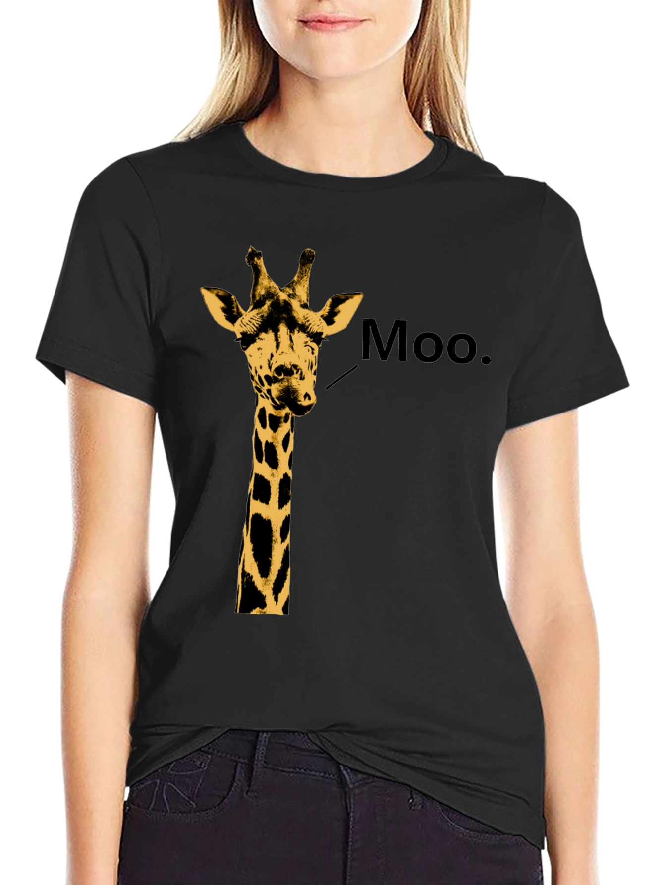 Giraffe Moo T-Shirt - Funny Animal Graphic Tee