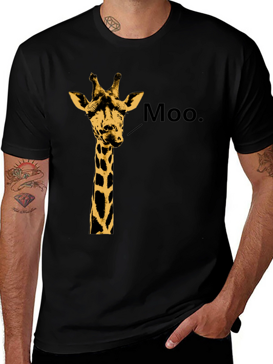 Giraffe Moo T-Shirt - Funny Animal Graphic Tee