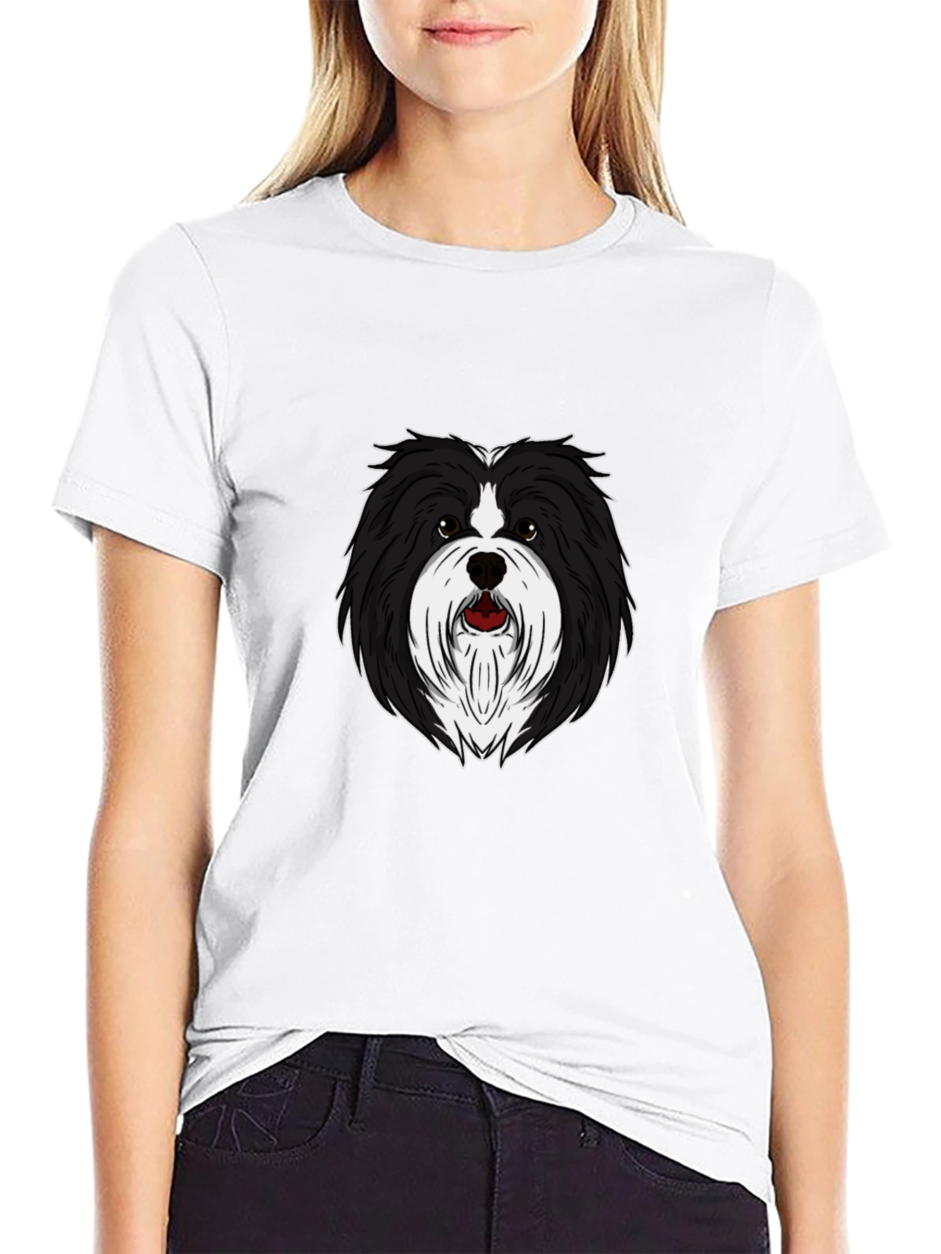 Dog Breed Graphic Tee - Black Crew Neck