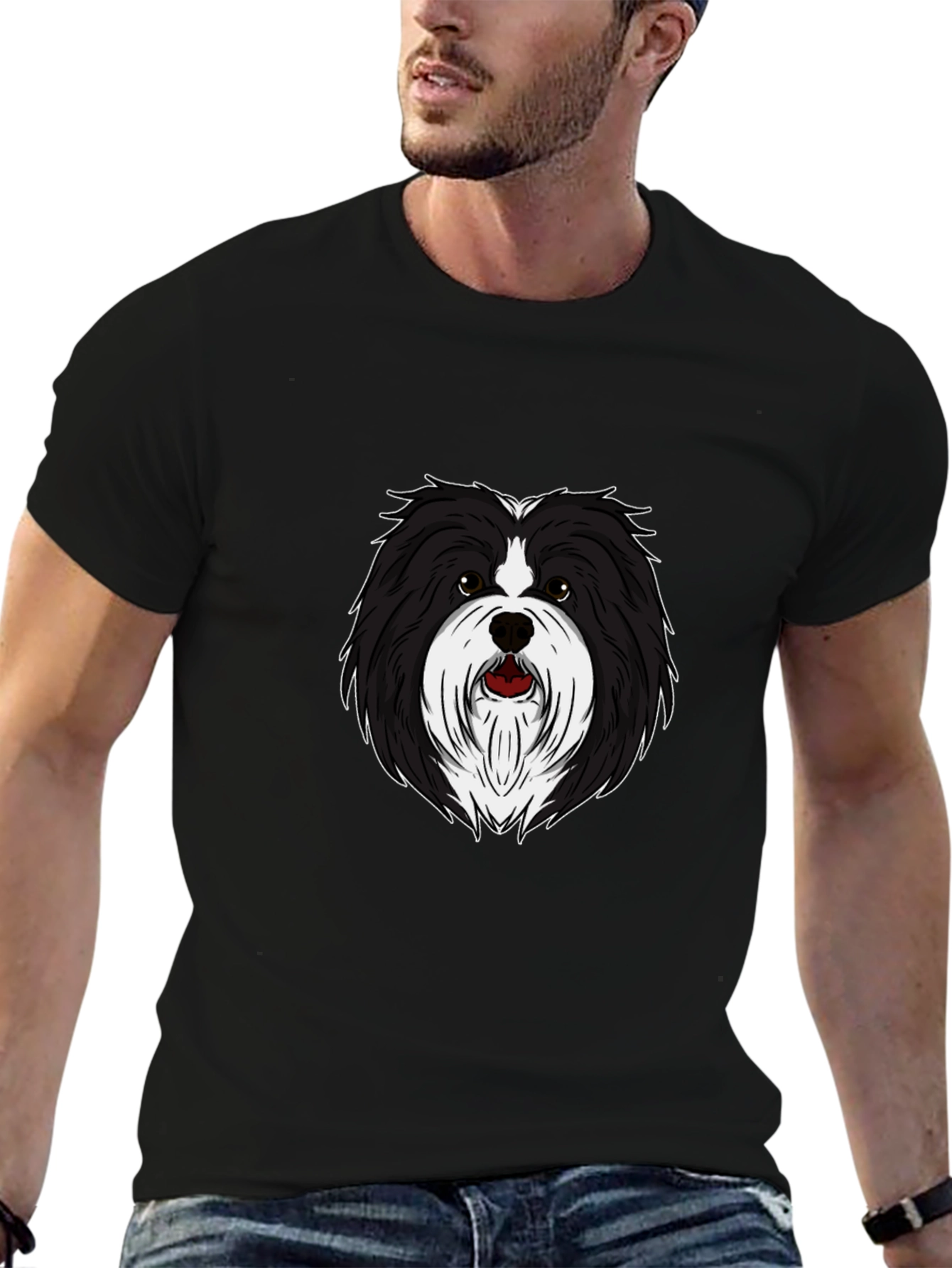 Dog Breed Graphic Tee - Black Crew Neck