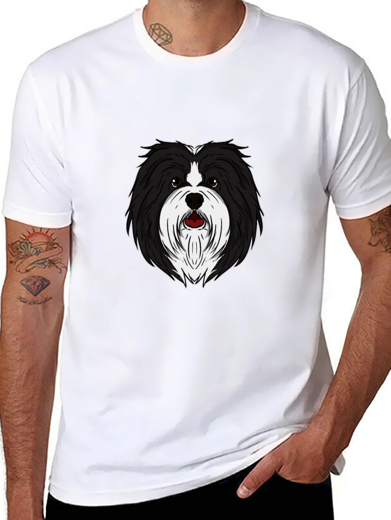 Dog Breed Graphic Tee - Black Crew Neck