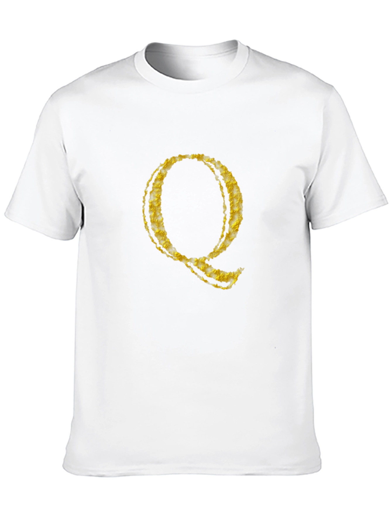 Letter Q Graphic Tee - Black Cotton Blend