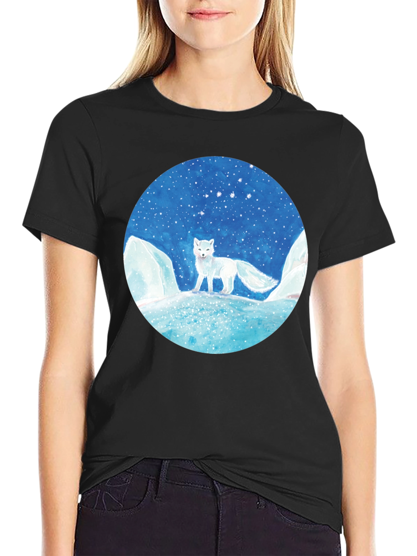 Arctic Fox Graphic Tee - Unisex Black T-Shirt