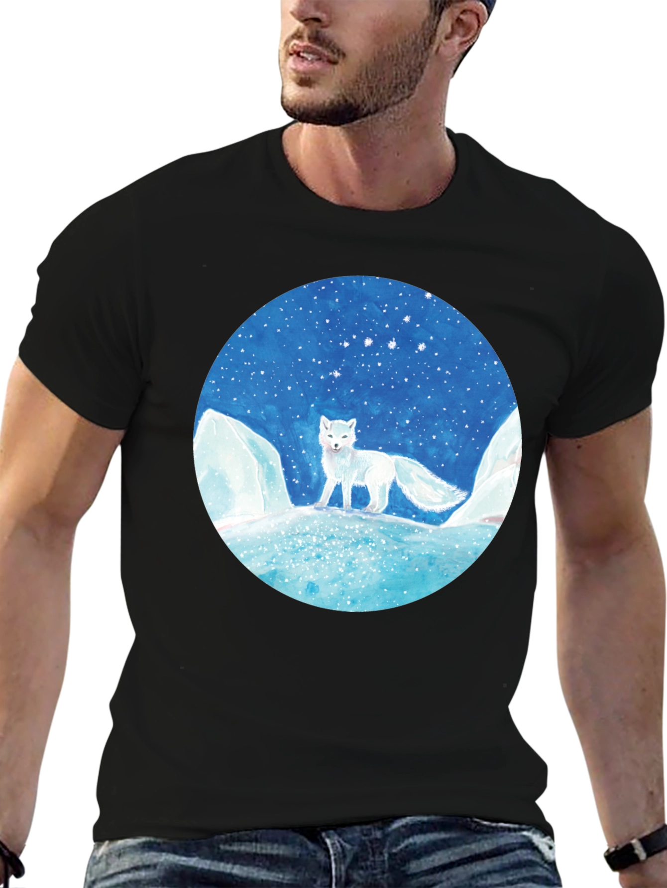 Arctic Fox Graphic Tee - Unisex Black T-Shirt